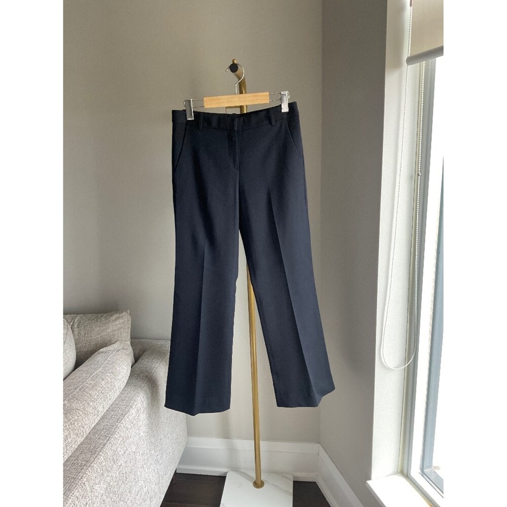 Theory Flare Leg Trouser Navy Wool Pants (Short)